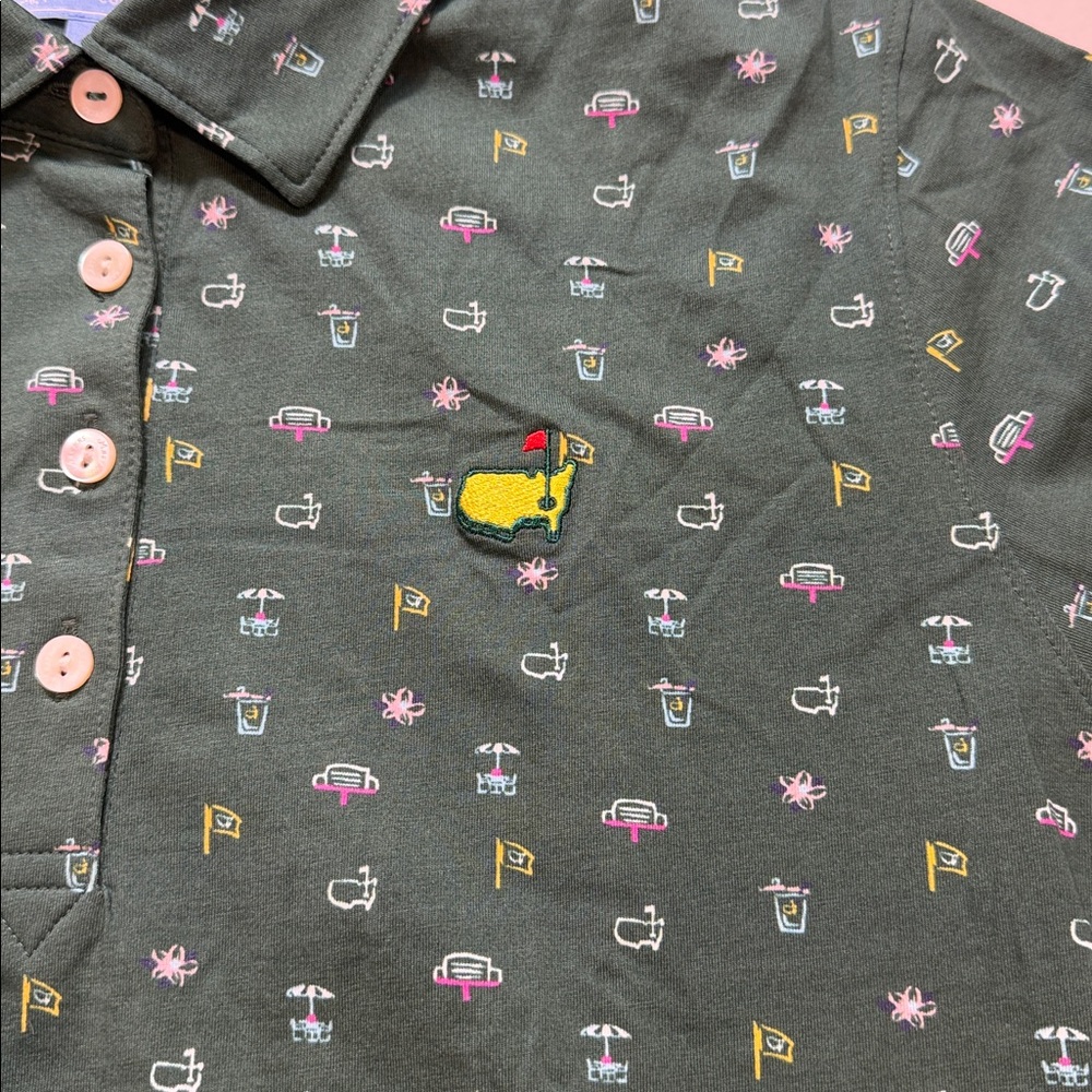The Masters Magnolia Lane Collection Women’s Short Sleeve All over Print Polo - Picture 3 of 8